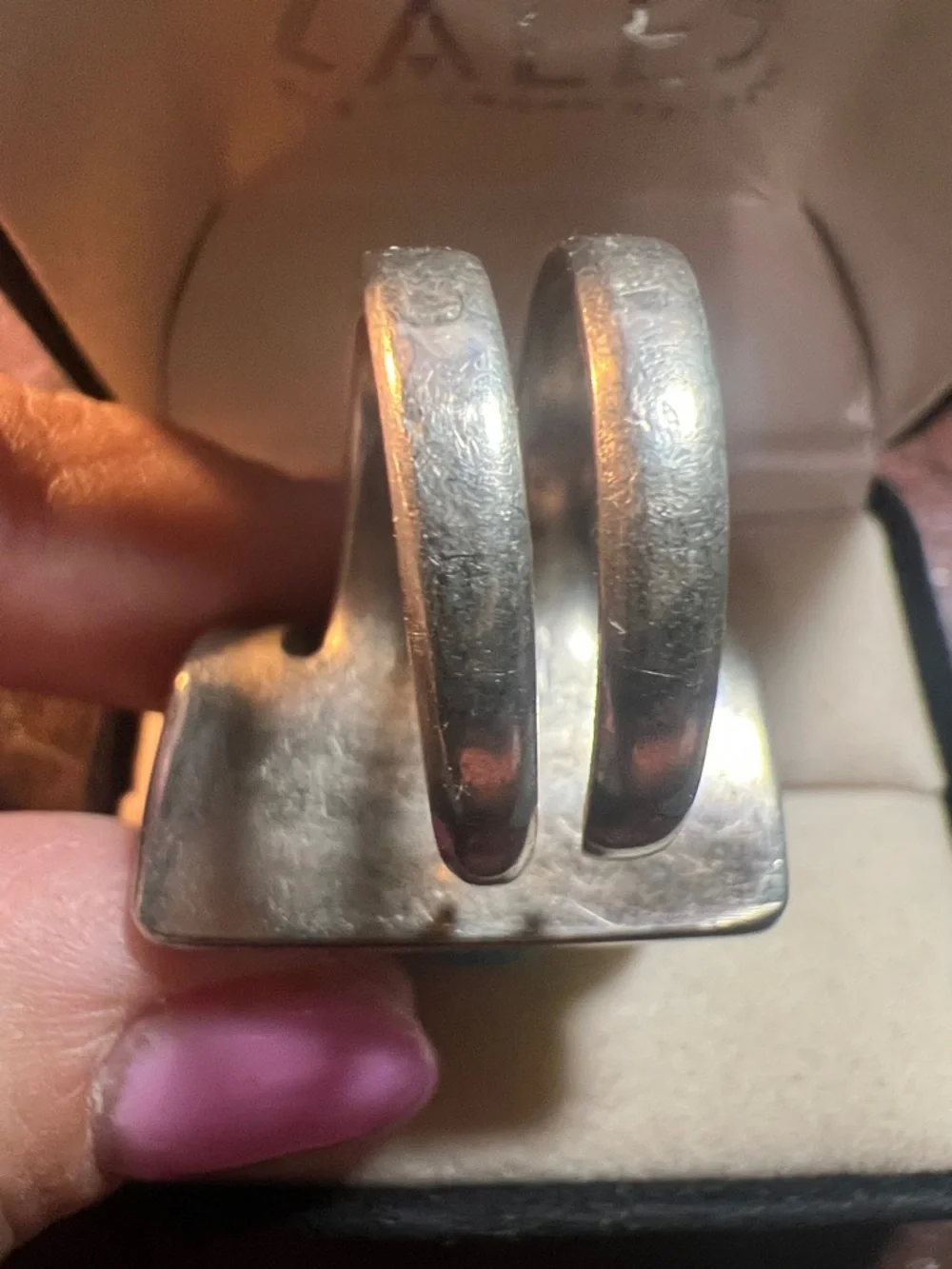 Turquoise Sphere Silver Statement Ring - Picture 4 of 11